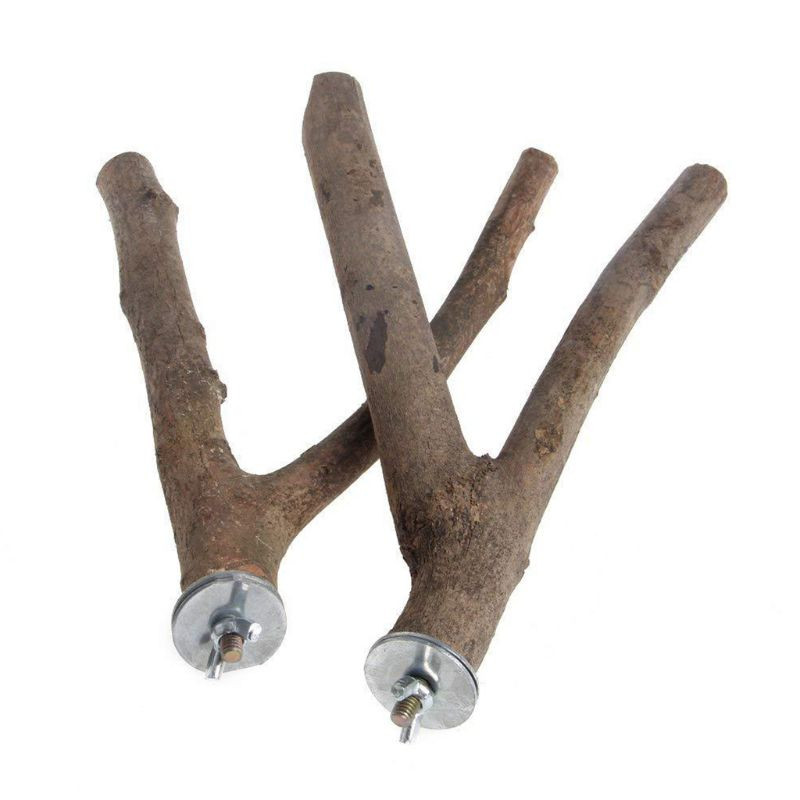 Papagáj háziállat nyers fa akasztós állvány játék papagáj hörcsög ág ülőrudak madárketrechez, kisállat kellékekhez Drop hajó