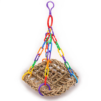 Bird Swing Μασητικά Παιχνίδια Parrot Hammock Bell Toys Parrot Cage צעצועים Πέρκα πουλιών με ξύλινες χάντρες που κρέμονται για μικρούς παπαγάλους