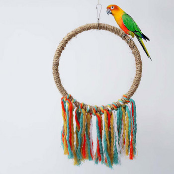 Pet Bird Parrot Παιχνίδι βαμβακερό σχοινί Κρεμαστό κλουβί Κούνια με σχοινί δαχτυλίδι Βάση αναρρίχησης Παιχνίδι κοκτέιλ Εκπαίδευση για μάσημα Παιχνίδι προμήθειες πουλιών