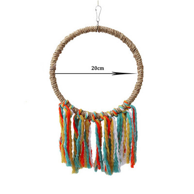 Kisállat madár papagáj játék pamut kötél akasztó ketrec hinta kötél gyűrű állvány hegymászó játék kackatiel rágóképző játék madár kellékek