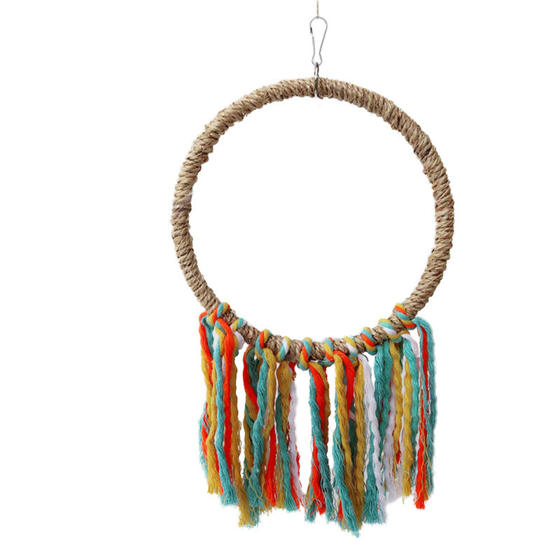 Kisállat madár papagáj játék pamut kötél akasztó ketrec hinta kötél gyűrű állvány hegymászó játék kackatiel rágóképző játék madár kellékek