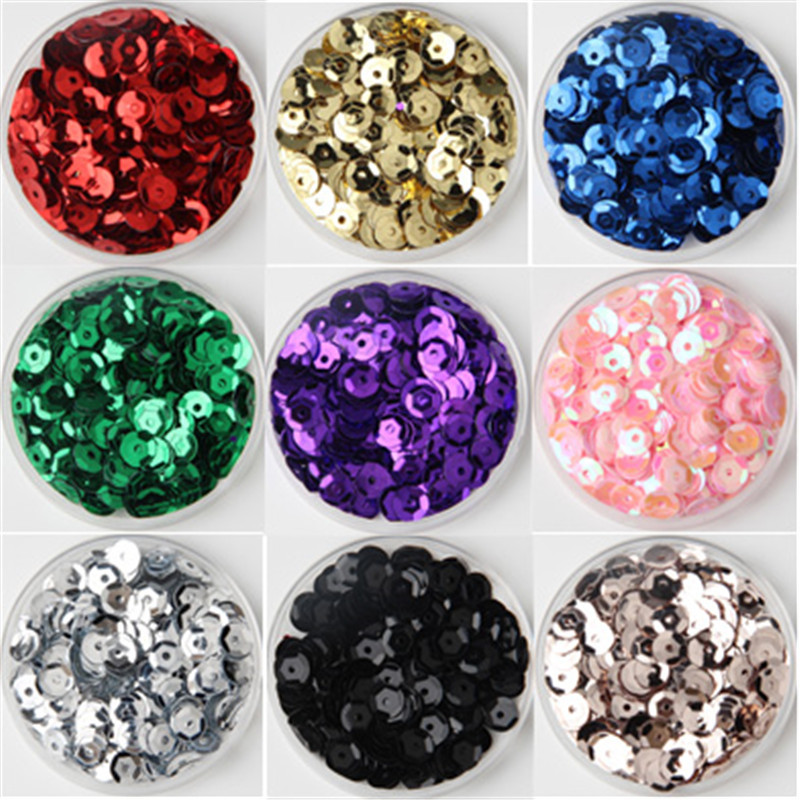 Vairāku izmēru kombinācija Krāsa 4mm 5mm 6mm Sequin PVC apaļa kauss Sequins Pailletes Šūšana Kāzu Amatniecība Sieviešu apģērbi Aksesuāri 10g