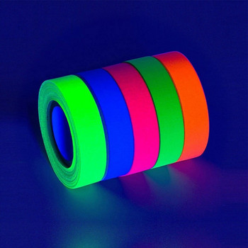 5 τμχ/Σετ UV Gaffer Tape Fluorescent Blacklight Reactive Glow In The Dark Tape Υφασμάτινη ταινία Νέον Προειδοποίηση Διακόσμηση σπιτιού