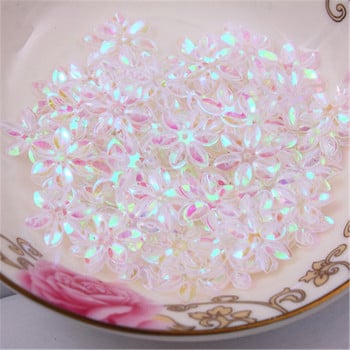 Μικτό χρώμα 15mm Σχήμα λουλουδιού PVC Loose Sequins Glitter Paillettes για Ράψιμο Μανικιούρ Νυχιών Κομφετί Διακόσμησης Γάμου 10g