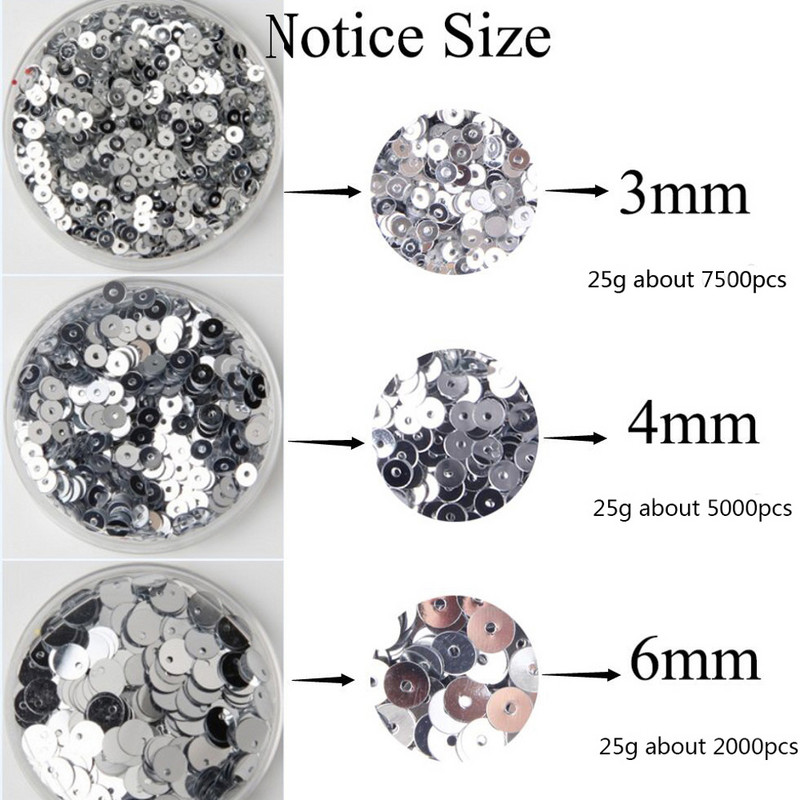 3mm 4mm 5mm 6mm lapos kerek PVC laza flitter Paillette varrás kézműves esküvői dekorációhoz Ruha ruha cipő sapkák barkács kiegészítők