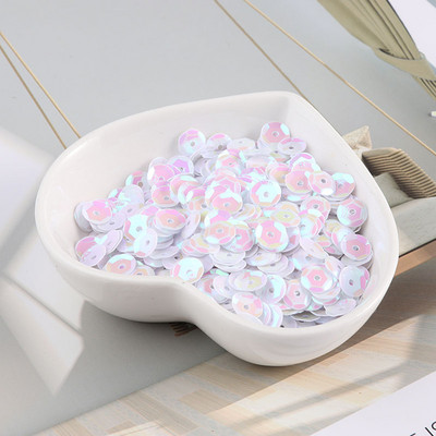 10g/tétel Új színek 4mm/5mm/6mm/8mm flitter PVC kerek csésze flitterek Paillettes varrás Esküvői kézművesség, női ruházati kiegészítők