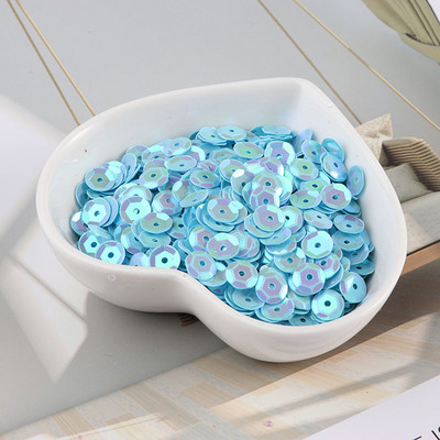 10g/tétel Új színek 4mm/5mm/6mm/8mm flitter PVC kerek csésze flitterek Paillettes varrás Esküvői kézművesség, női ruházati kiegészítők