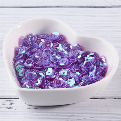 10g/tétel Új színek 4mm/5mm/6mm/8mm flitter PVC kerek csésze flitterek Paillettes varrás Esküvői kézművesség, női ruházati kiegészítők