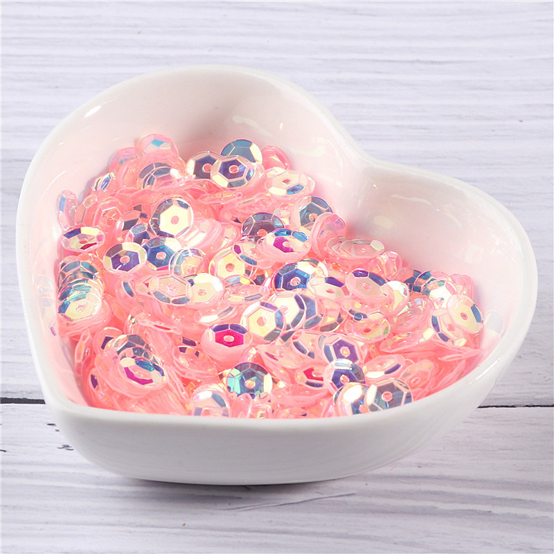 10g/tétel Új színek 4mm/5mm/6mm/8mm flitter PVC kerek csésze flitterek Paillettes varrás Esküvői kézművesség, női ruházati kiegészítők