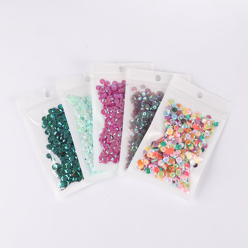 10g/tétel Új színek 4mm/5mm/6mm/8mm flitter PVC kerek csésze flitterek Paillettes varrás Esküvői kézművesség, női ruházati kiegészítők