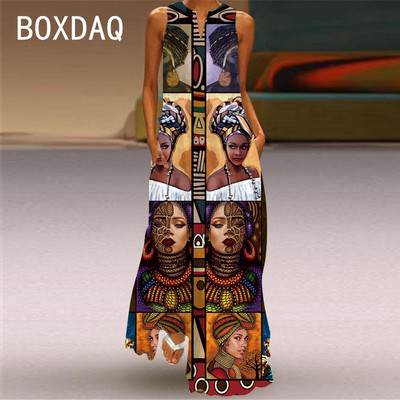 3D melna cilvēka sejas apdruka Maxi kleita sievietēm forša modes ielas liela izmēra kleita bez piedurknēm ar V veida kakla izgriezumu pludmales ballītes kleita Lady Vestidos