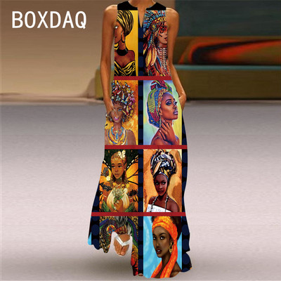 3D melna cilvēka sejas apdruka Maxi kleita sievietēm forša modes ielas liela izmēra kleita bez piedurknēm ar V veida kakla izgriezumu pludmales ballītes kleita Lady Vestidos