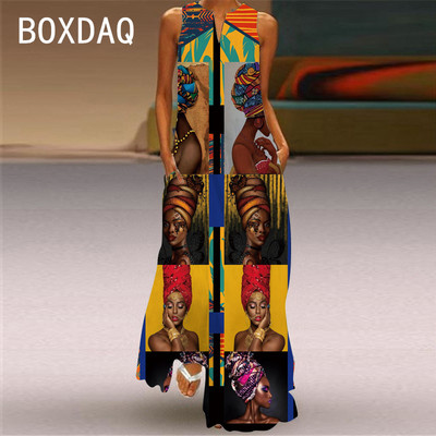 3D melna cilvēka sejas apdruka Maxi kleita sievietēm forša modes ielas liela izmēra kleita bez piedurknēm ar V veida kakla izgriezumu pludmales ballītes kleita Lady Vestidos