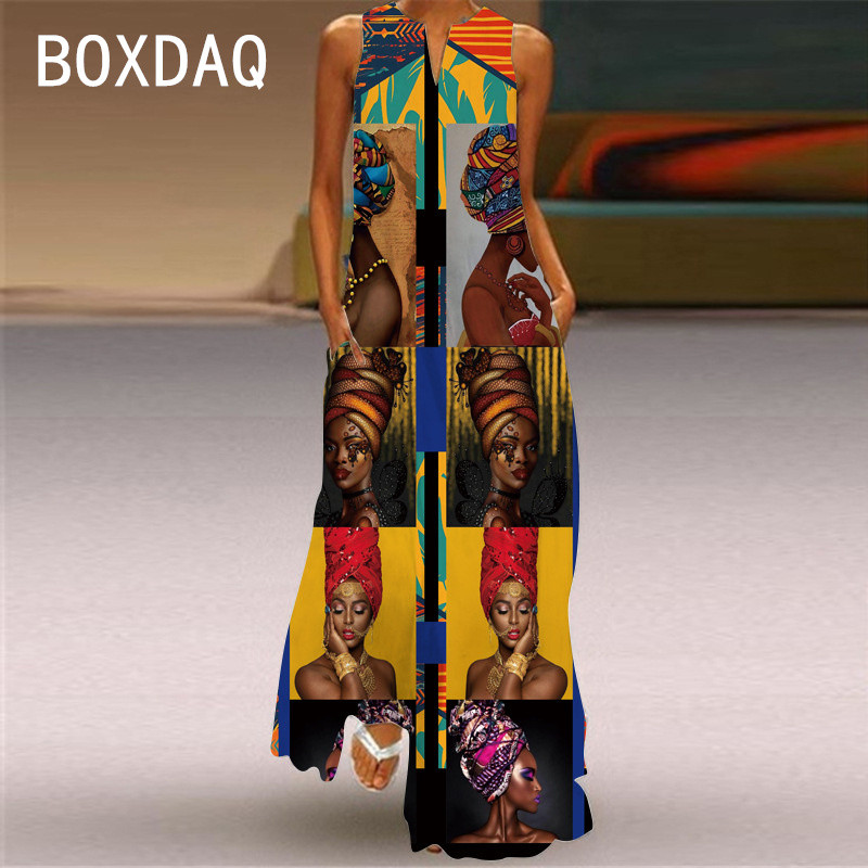 3D melna cilvēka sejas apdruka Maxi kleita sievietēm forša modes ielas liela izmēra kleita bez piedurknēm ar V veida kakla izgriezumu pludmales ballītes kleita Lady Vestidos