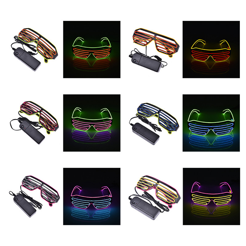 LED világító szemüvegek Halloween izzó neon karácsonyi parti bril villogó fény ragyogó napszemüvegek üvegfesztivál kellékek jelmezek