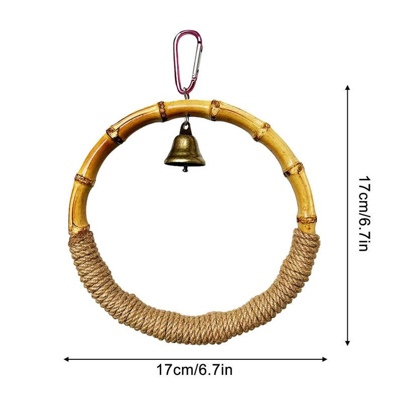 Papagáj gyűrűs játék bambusz madár ketrec Gyűrűs kötél rágóhinták Játékok csengővel papagájoknak Papagáj papagáj kakas Conure Finch