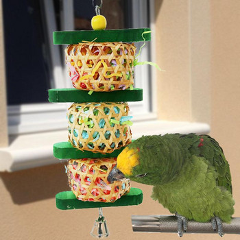 Играчки за дъвчене на птици Висящи играчки за търсене на храна за папагали Играчки за раздробяване на клетка за папагали Lovebird Cockatiel Conure Африканско сиво