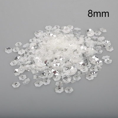 20g balts/jauktas krāsas 4/6/8/10mm 3D ziedu vizuļi Paillette šūšana Izgreznojumi Atradumi DIY Apģērbs Kleita Apavi Amatniecība