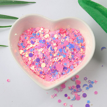 10g/Συσκευασία Πολλαπλά χρώματα Star Heart Moon Sequins για τέχνη νυχιών, Brilliant Glitter DIY PVC Loose Nail Sequin, Στολισμός γάμου
