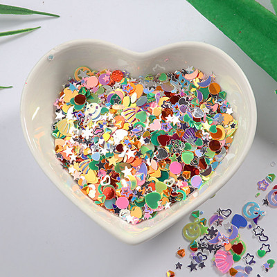 10g/csomag Több színű Star Heart Moon flitter körömdíszítéshez, briliáns csillogó barkácsolás PVC laza körömflitter, esküvői dekoráció