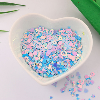 10g/csomag Több színű Star Heart Moon flitter körömdíszítéshez, briliáns csillogó barkácsolás PVC laza körömflitter, esküvői dekoráció