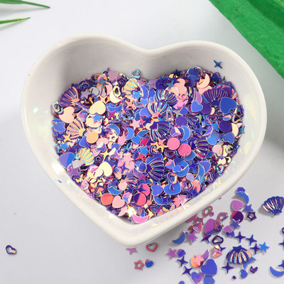 10g/csomag Több színű Star Heart Moon flitter körömdíszítéshez, briliáns csillogó barkácsolás PVC laza körömflitter, esküvői dekoráció