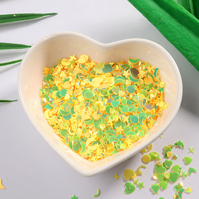 10g/csomag Több színű Star Heart Moon flitter körömdíszítéshez, briliáns csillogó barkácsolás PVC laza körömflitter, esküvői dekoráció