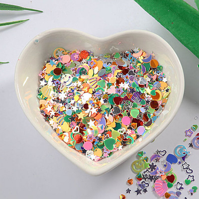 10g/csomag Több színű Star Heart Moon flitter körömdíszítéshez, briliáns csillogó barkácsolás PVC laza körömflitter, esküvői dekoráció