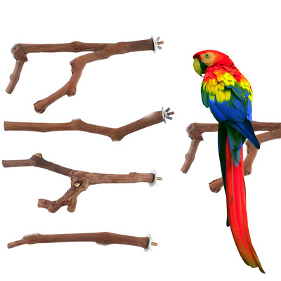 Parrot Bird Standing Stick Grape Stack Stack Wood Pole Bird Cockatiel Parakeet Perches Bite Claw Grinding Toy Bird Cage Accessories