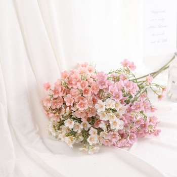 1 китка изкуствени цветя, гипсофила, всекидневна, декорация от копринени цветя, фалшиви цветя, високи клони, сватбена фотография