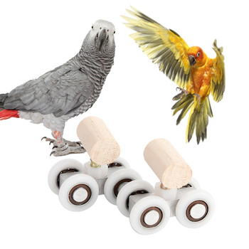 1 ζεύγος Bird Toys Parrot Mini Roller Skates Παιχνίδι για μικρά μεσαία πουλιά Παιχνίδια εκπαίδευσης ευφυΐας Βελτιώνουν την υγεία Προμήθειες πουλιών