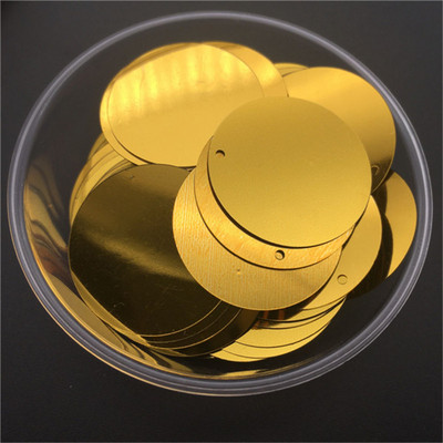 10mm 15mm 20mm 25mm 30mm PVC lapos, kerek laza flitterek Paillettes varrás Esküvői kézműves kiegészítők 1 oldalsó lyukkal