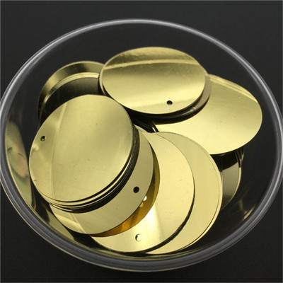 10mm 15mm 20mm 25mm 30mm PVC lapos, kerek laza flitterek Paillettes varrás Esküvői kézműves kiegészítők 1 oldalsó lyukkal