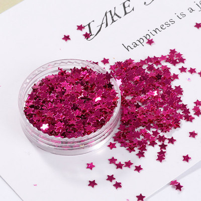 10 g/iepakojumā gaiši zelta nagu vizuļi 3 mm 4 mm zvaigznes formas vizuļi Pailletes nagu skaistumam, sieviešu manikīram, kāzu dekorēšanas konfeti