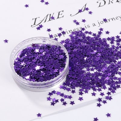 10 g/iepakojumā gaiši zelta nagu vizuļi 3 mm 4 mm zvaigznes formas vizuļi Pailletes nagu skaistumam, sieviešu manikīram, kāzu dekorēšanas konfeti