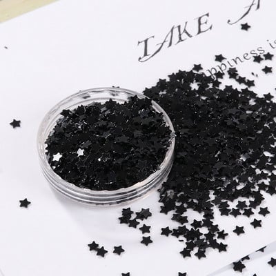 10 g/iepakojumā gaiši zelta nagu vizuļi 3 mm 4 mm zvaigznes formas vizuļi Pailletes nagu skaistumam, sieviešu manikīram, kāzu dekorēšanas konfeti