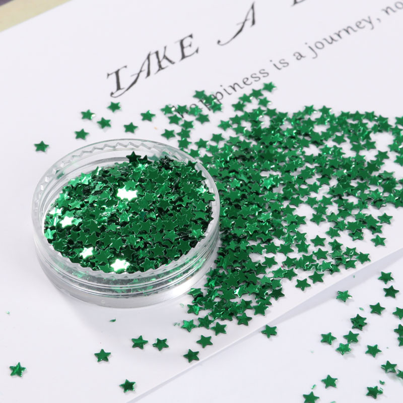 10 g/iepakojumā gaiši zelta nagu vizuļi 3 mm 4 mm zvaigznes formas vizuļi Pailletes nagu skaistumam, sieviešu manikīram, kāzu dekorēšanas konfeti