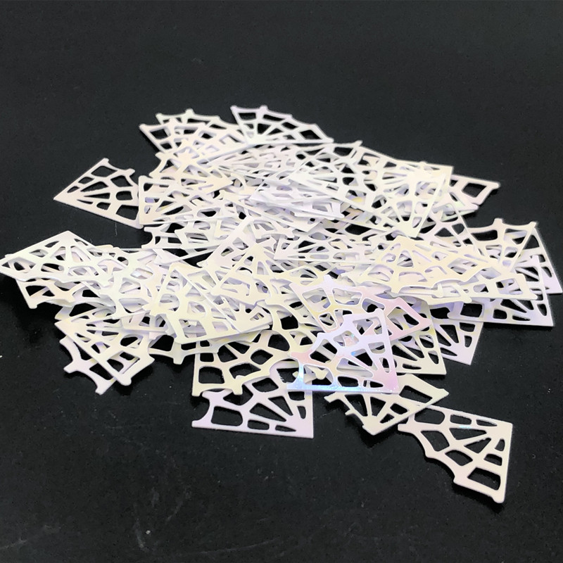 100gab./partija 25*18mm Helovīna zirnekļtīkla PVC fliteri svētku ballīšu dekorēšana ar rokām darināta šūšana/kāzu/mēteļu cepures aksesuāri