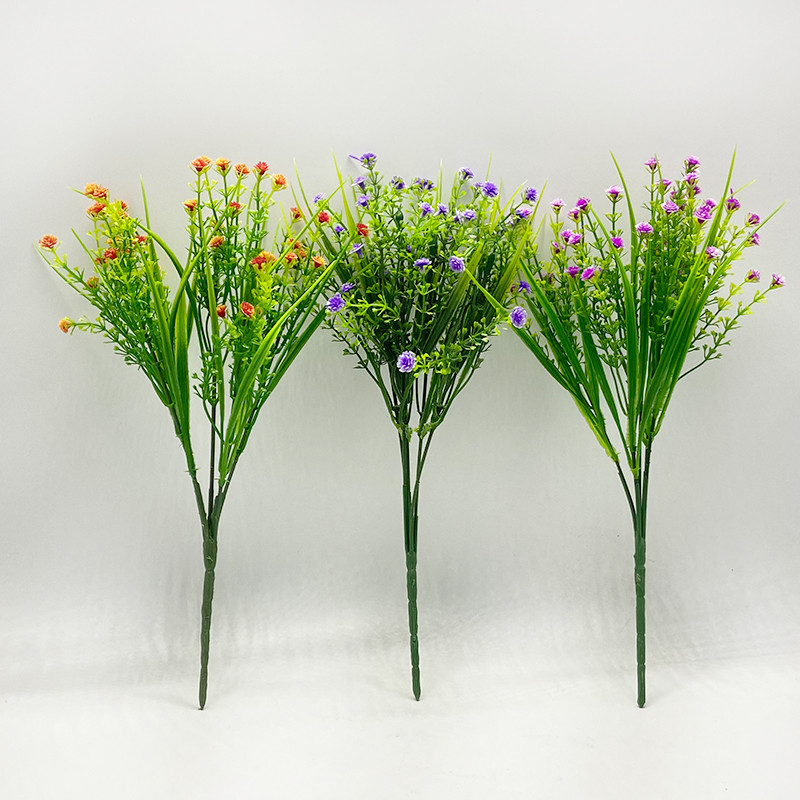 Mesterséges zöld műanyag fű növény Művirág Babysbreak Esküvő Otthon Karácsonyi dekoráció Party Irodai virág