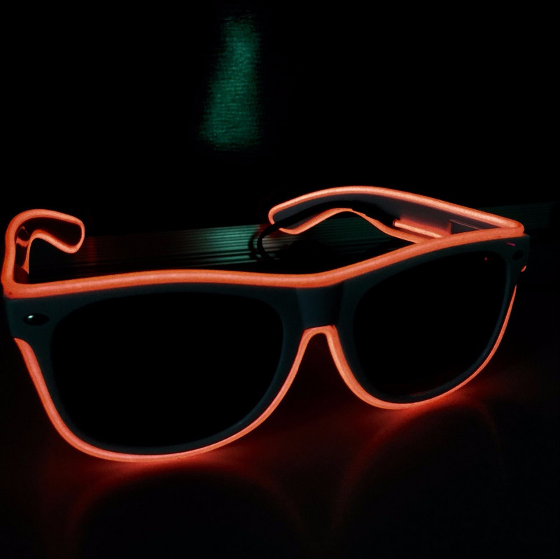 LED-helendavad prillid, mood neoonvalgustusega helendavad rave-kostüümid, eredad päikeseprillid, lihavõttepeotarbed