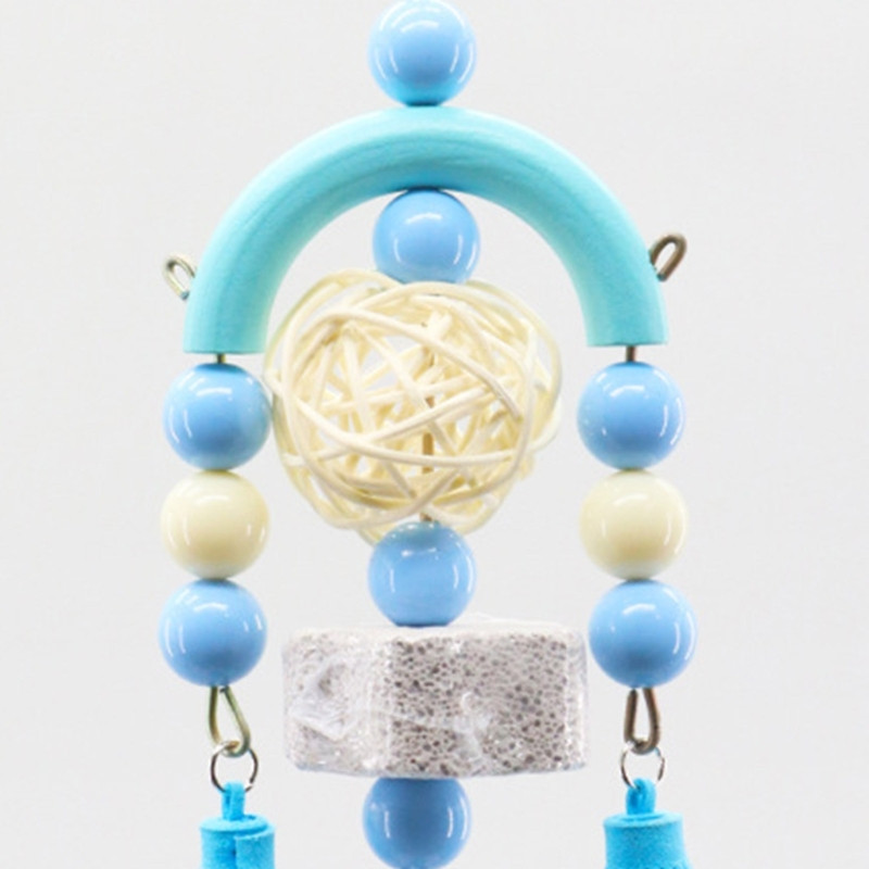 Piekārta košļājamā rotaļlieta, košļājamā rotaļlieta ar putnu kodienu Mazais papagailis Karājās papagaiļa būrīša rotaļlieta ar akrila pērlītēm mājdzīvnieku koduma pretestības molārie materiāli