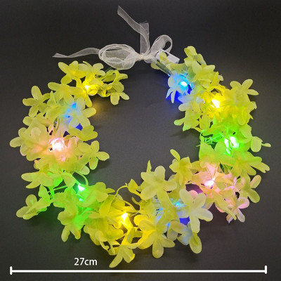1 vnt Gėlių vainikas Šviečiantis 10 lempučių galvos apdangalas, vainikas, gėlių galvos apdangalas Švytintis vainikas vestuvių vakarėliui Kalėdinės girliandos