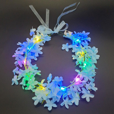 1 vnt Gėlių vainikas Šviečiantis 10 lempučių galvos apdangalas, vainikas, gėlių galvos apdangalas Švytintis vainikas vestuvių vakarėliui Kalėdinės girliandos