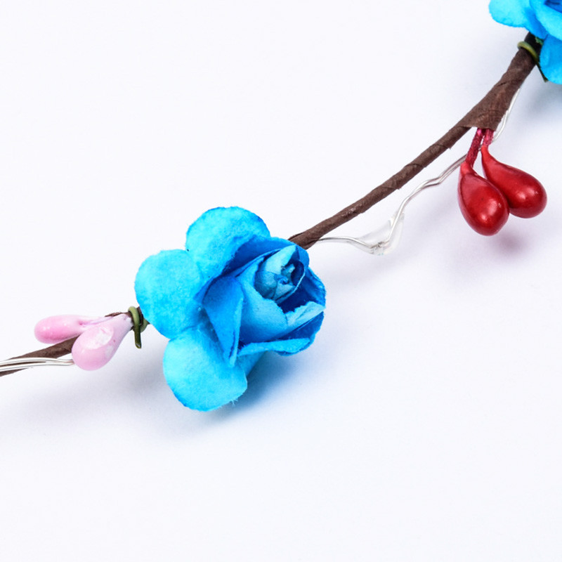 1 vnt Gėlių vainikas Šviečiantis 10 lempučių galvos apdangalas, vainikas, gėlių galvos apdangalas Švytintis vainikas vestuvių vakarėliui Kalėdinės girliandos