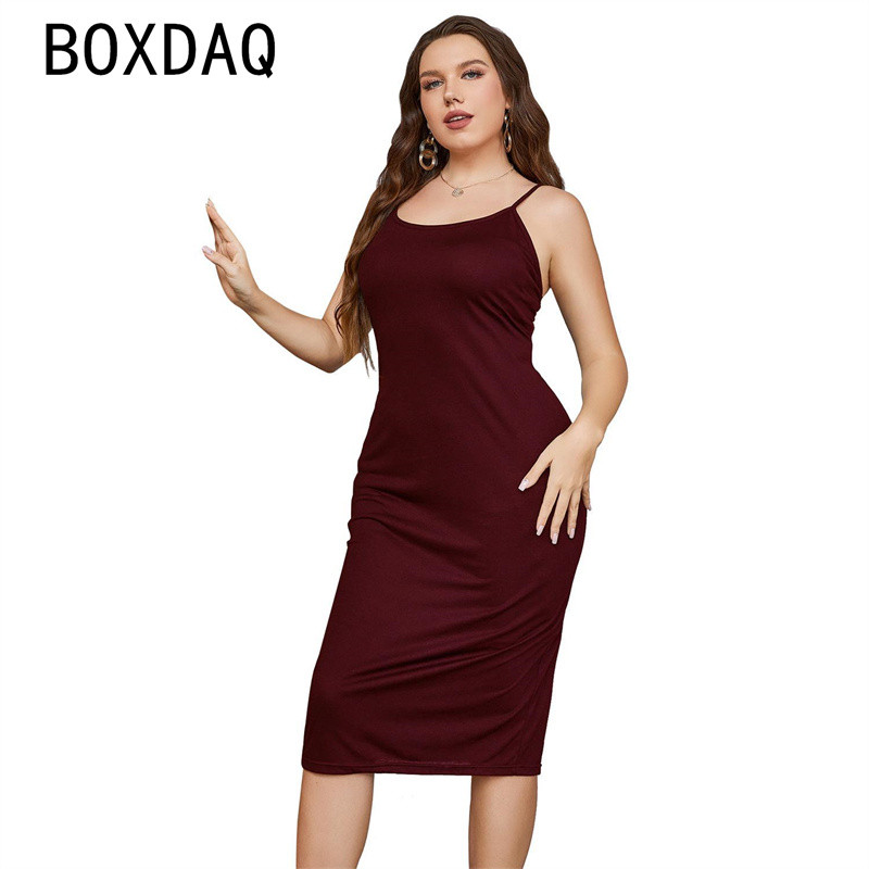 Sieviešu spageti siksniņa Seksīga kleita bez aizmugures līdz ceļgalam Vasaras bez piedurknēm vienkrāsaina pludmales ballīšu kleita Modes sieviešu kleita Vestido