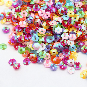 1200 τεμάχια/συσκευασία μεικτού σχήματος λουλουδιών πούλιες PVC χύμα 6mm Glitter Confetti Nail Art Decoration πούλιες DIY Αξεσουάρ ραπτικής