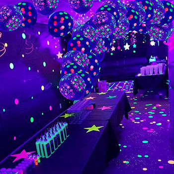 Неонови светещи парти гирлянди Светещи балони Честит рожден ден Банери Светят в тъмното Детски рожден ден Сватба Флуоресцентни декорации