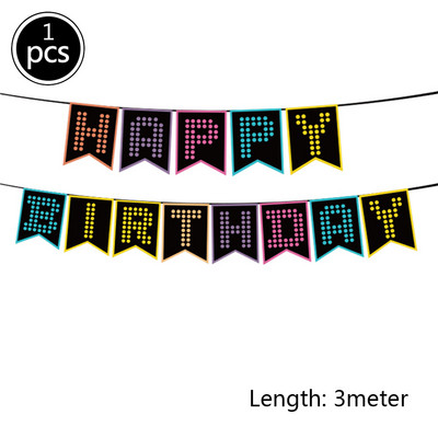 Neoninės švytėjimo vakarėlio girliandos Šviečiantys balionai su gimtadieniu Šviečia tamsoje Vaikų gimtadienio vestuvių fluorescencinės dekoracijos