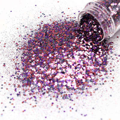 10 ml 1 kārba nagu lakas purpursarkana jaukta smalka un spīdīga plāna nagu lakas mirdzošā pulvera sērija, piemērota gēla lakas grimam