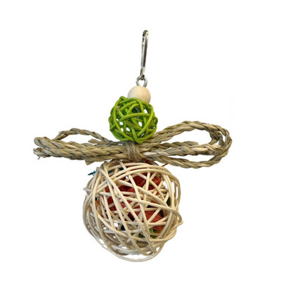 Putnu papagaiļu rotaļlietu būris piekarināmās bumbiņas šūpoles rotaļlieta mājdzīvnieks putns košļājamā koka putnu smalcināšanas rotaļlieta košļājamā barības meklēšanas smalcinātāja rotaļlieta Y5GB